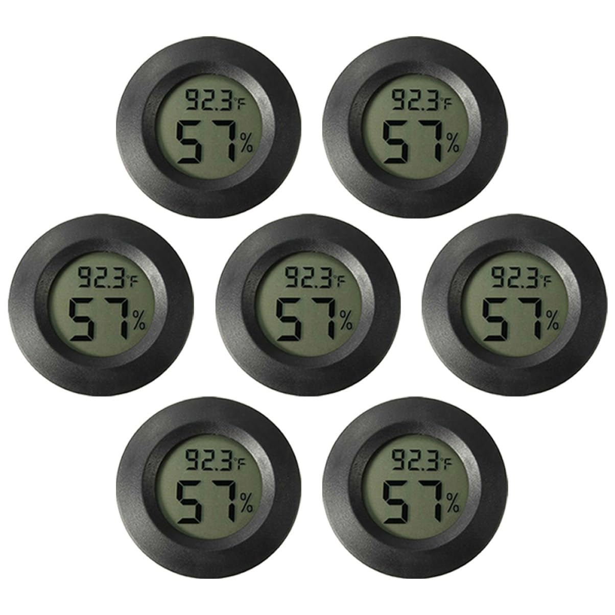 SUPVOX 3 Ensembles -hygromètre Rond Thermostat Nid Hygromètre D'humidité Thermomètre Digital Thermometre Digital Hygromètre Pour Aquarium À Reptiles Moniteur D'humidité 7 Pièces * 3
