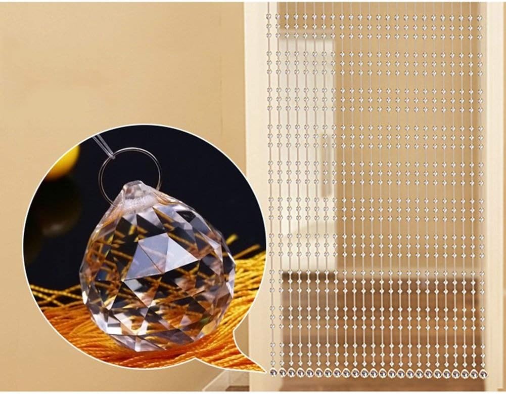 OKUOKA Curtains Bead Curtain Cut Off Entrance Encryption Crystal Hanging Curtain Kitchen Living Room (Color : A, Size : 85x220cm-20 Root)