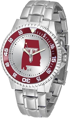 Miniatura 10 de SunTime Reloj de cuarzo de 1.575 in para hombre, correa de acero inoxidable de 0.787 in, esfera Gameday