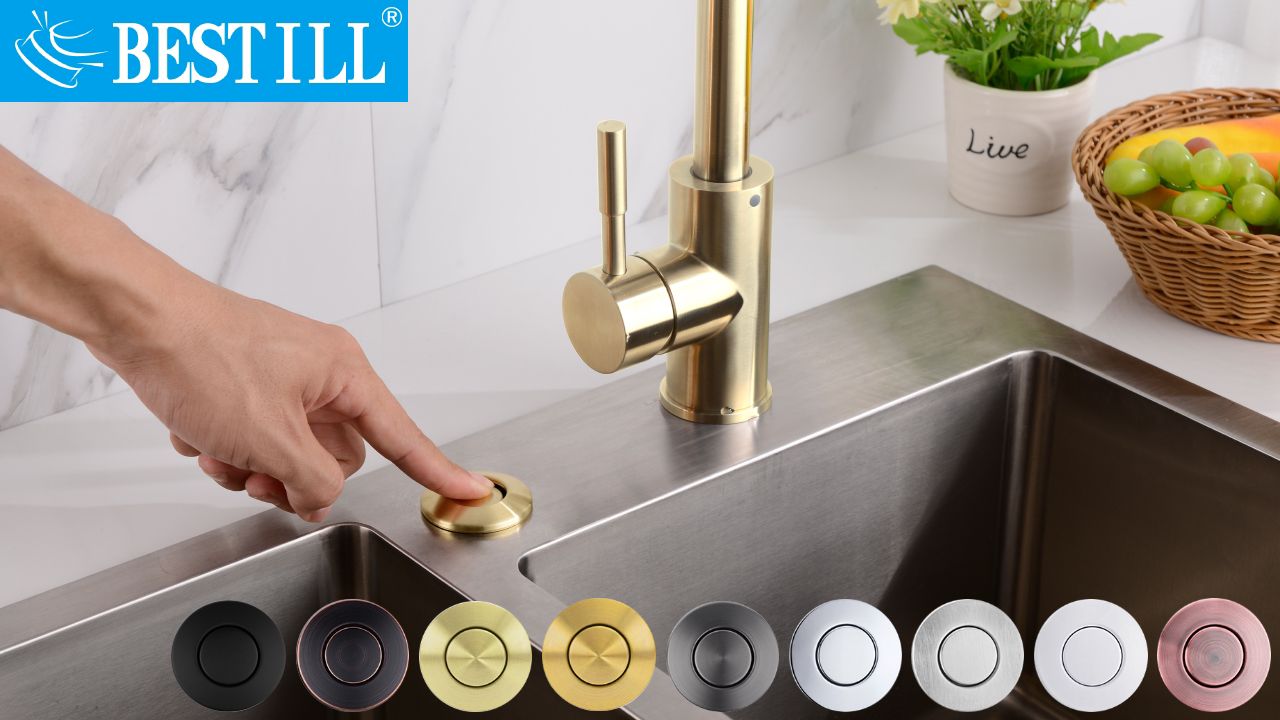 BESTILL Sink Top Garbage Disposal Air Switch Button with 5