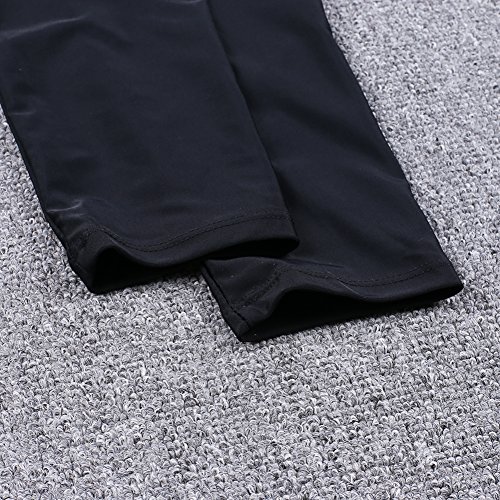 LALAGEN Women's Long Sleeve Sun Protection Rashguard Swimwear Athletic Tankini Black XXXL-1