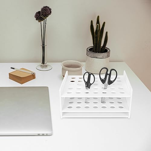 Miniatura 2 de Cabilock Estante de herramientas artesanales de madera para tijeras de almacenamiento de mesa Estante de exhibición para niños Soporte de tubo de