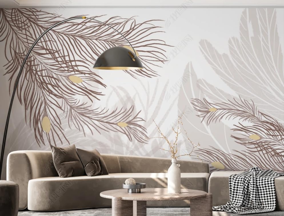 Papier peint intissé paon pour rénover et agrandir un salon avec un poster géant - 3