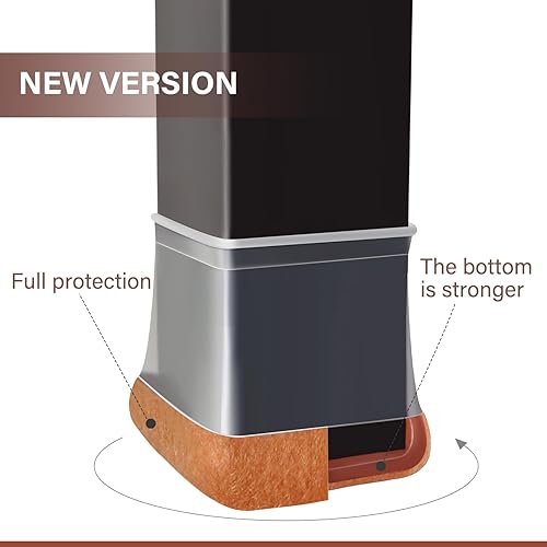 Miniatura 3 de Protector de suelo para patas de silla, deslizadores de suelo, protectores de goma para patas de sillas para suelos de madera dura, almohadillas de