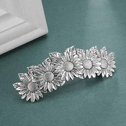 Miniatura 10 de Pasadores de metal, horquilla de flores y mariposas, grandes hechas a mano, pinzas para el cabello para mujer