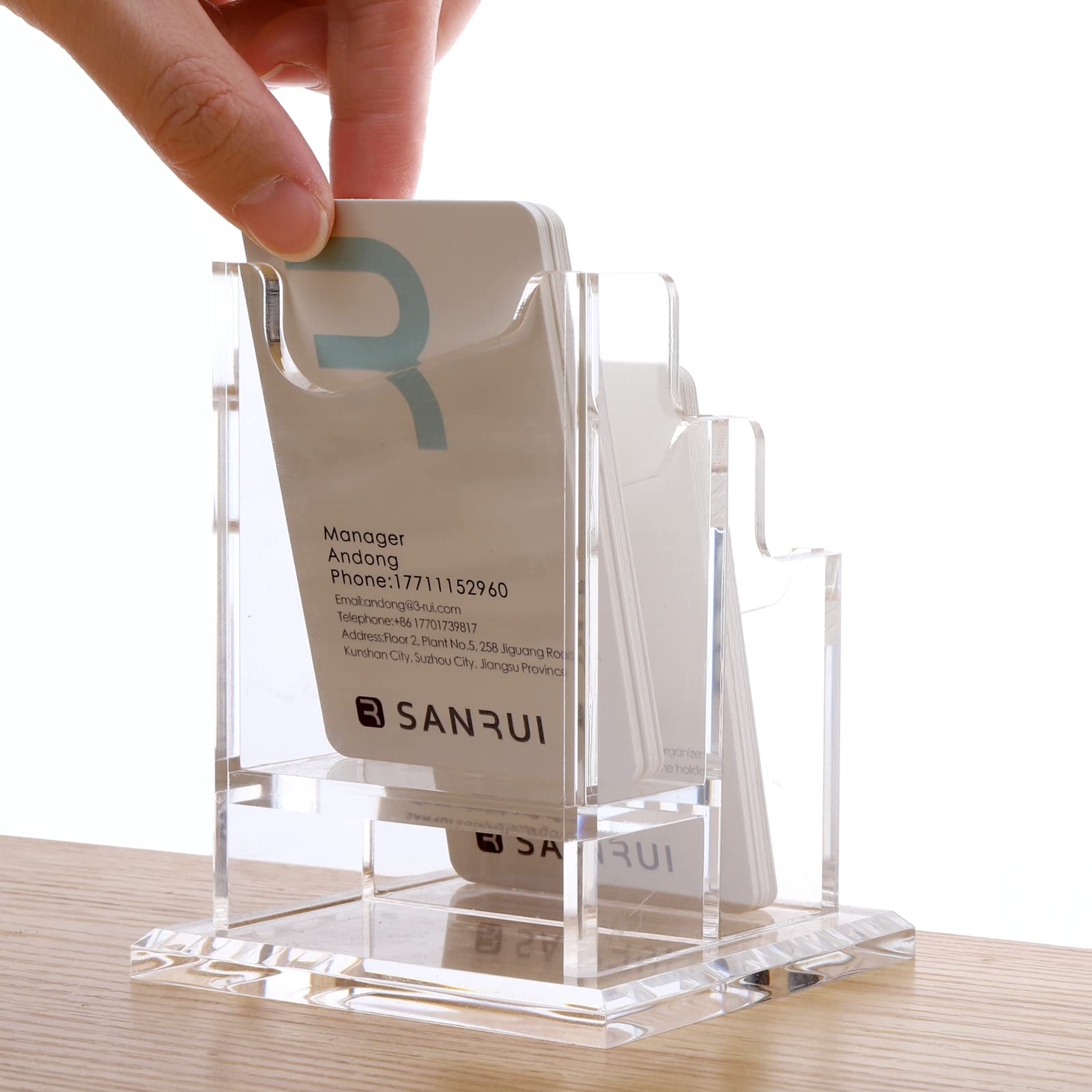 Amazon.co.jp: SANRUI アクリル 名刺スタンド 名刺立て カードホルダー