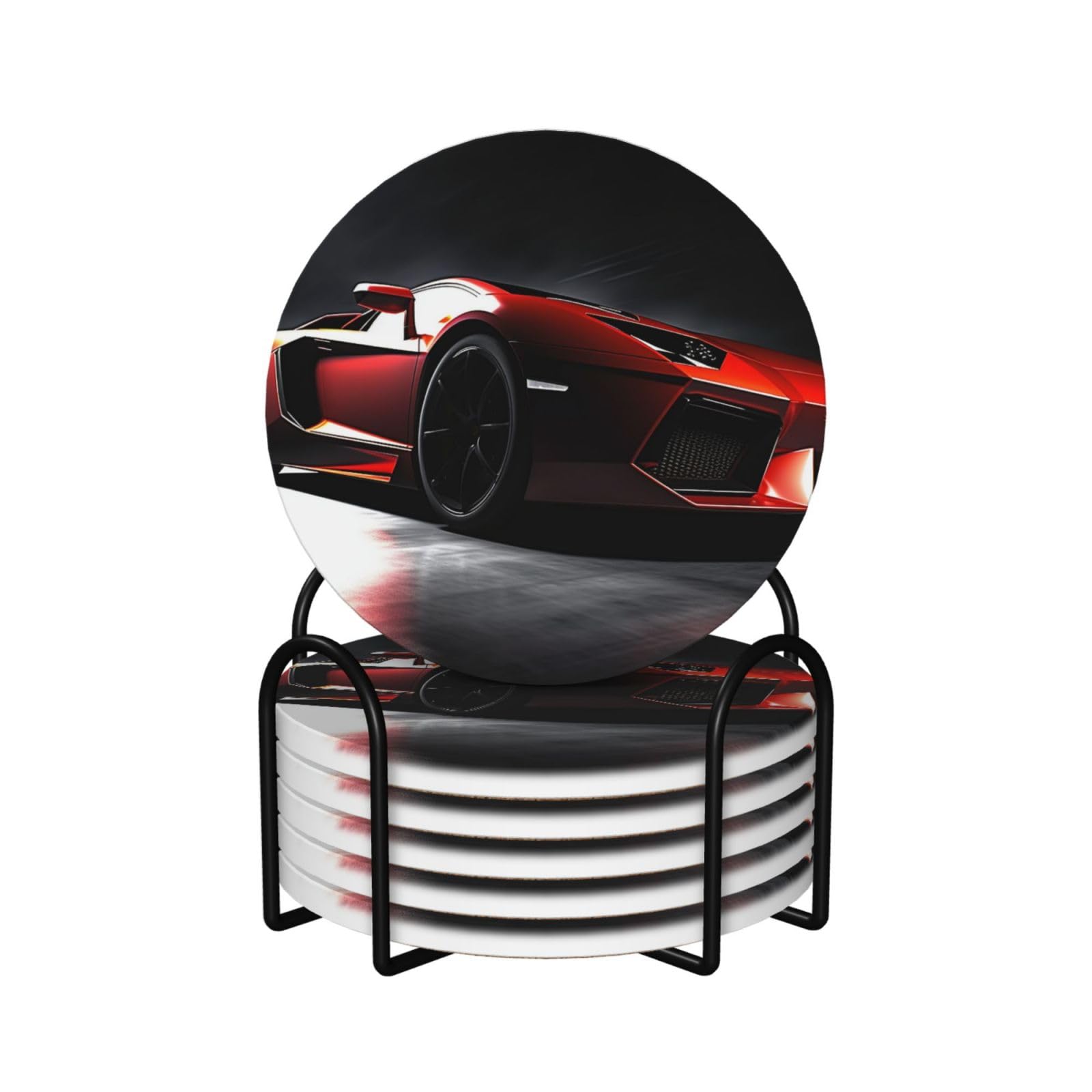 Dessous de verre voiture de sport céramique anti-rayure et humidité pour table