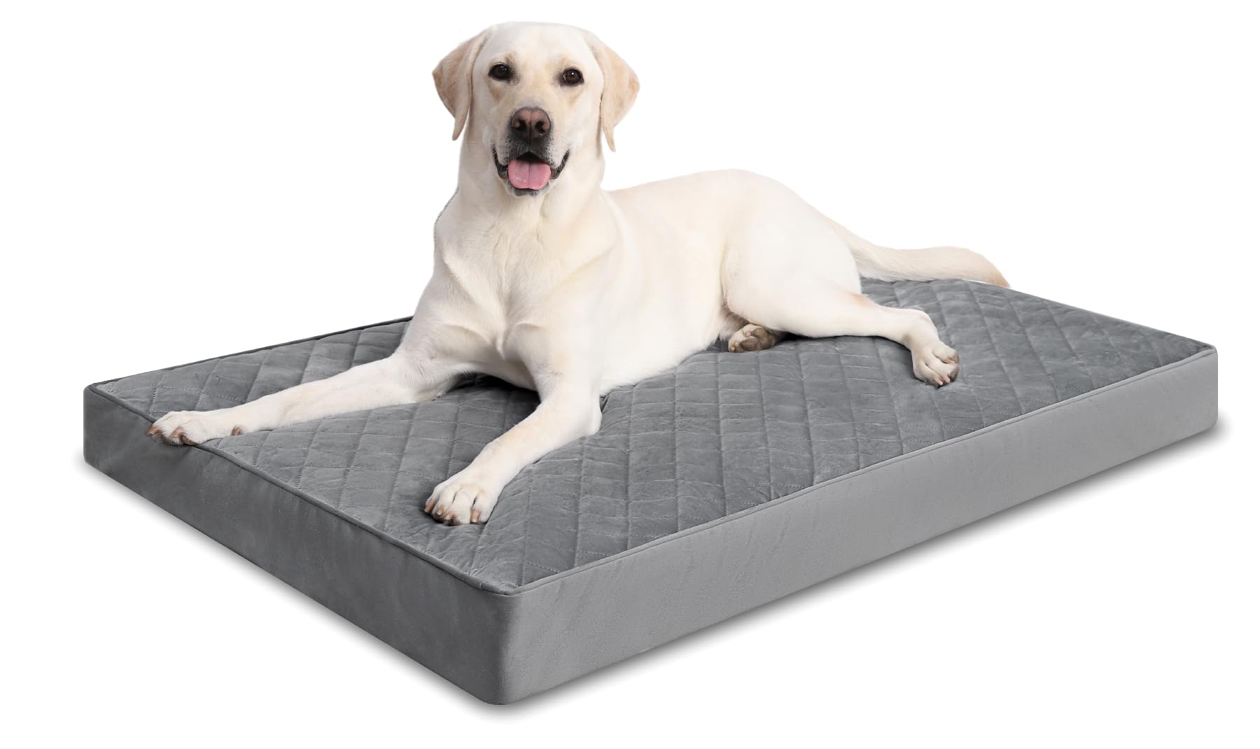 NUPIDA Orthopedic Dog Beds Large Sized Dog Waterproof Lining with Removable Washable Cover and Non-Slip Bottom, Quilting Pet Bed, 35x23 Inch, Dark Gray
