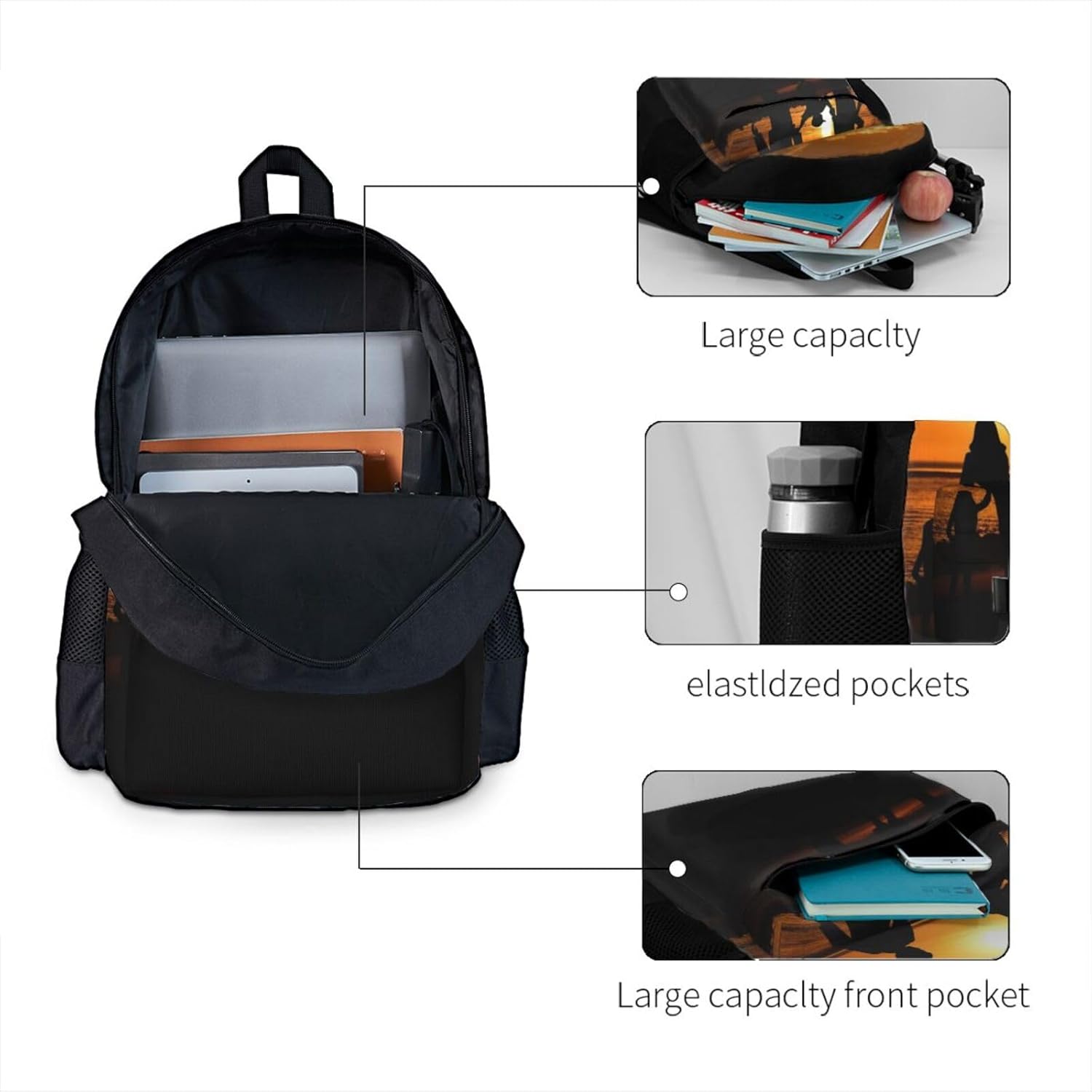 Custom Backpack, Personalized Laptop Backpack for Men Women, Customized Photo Text Backpacks for Work Travel Camping 17in Style2