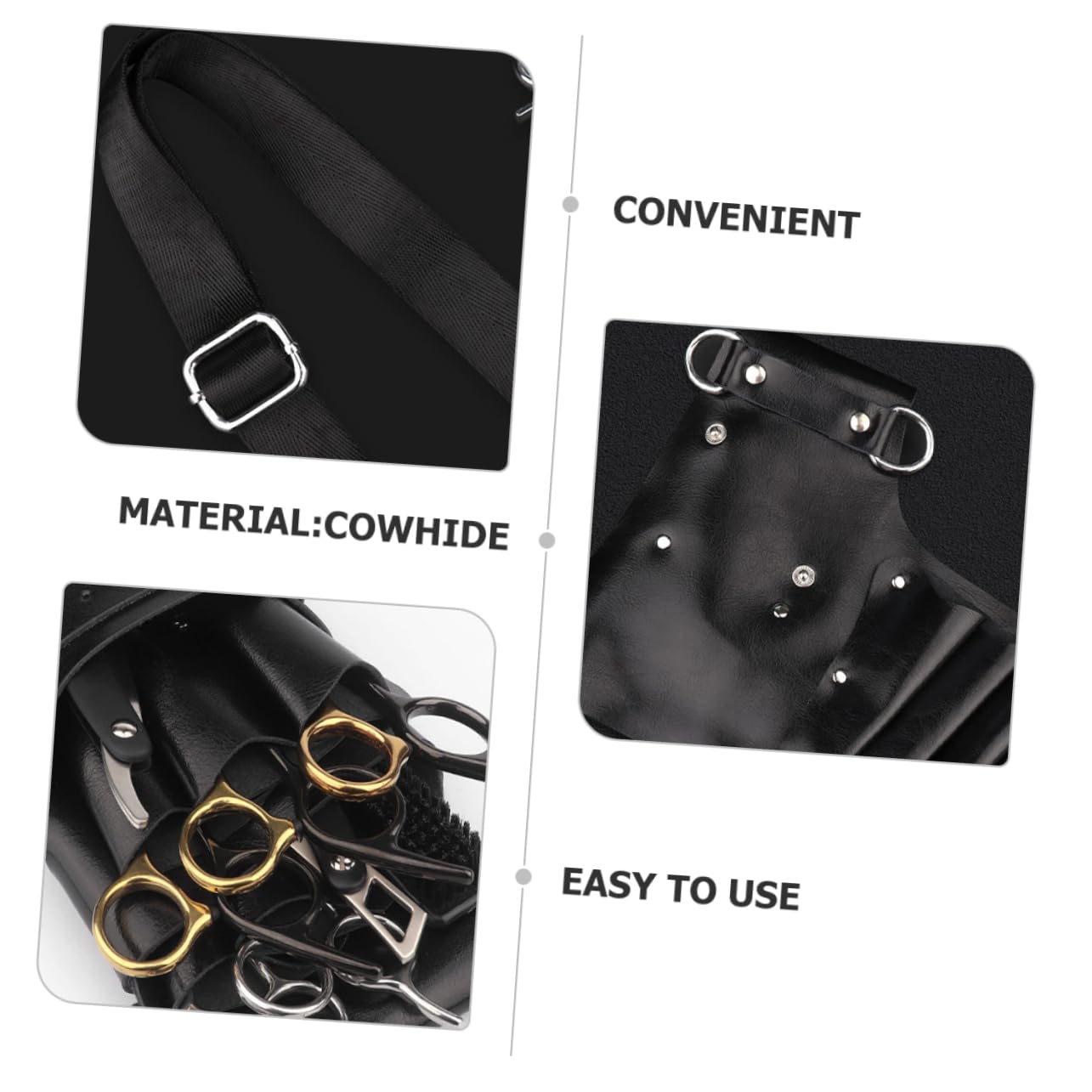 Paquet Banane de Coiffeur Paquet à Ciseaux Professionnel Pochette Rangement Outils Coiffure Portable Grosse Capacité pour Salon de Coiffure