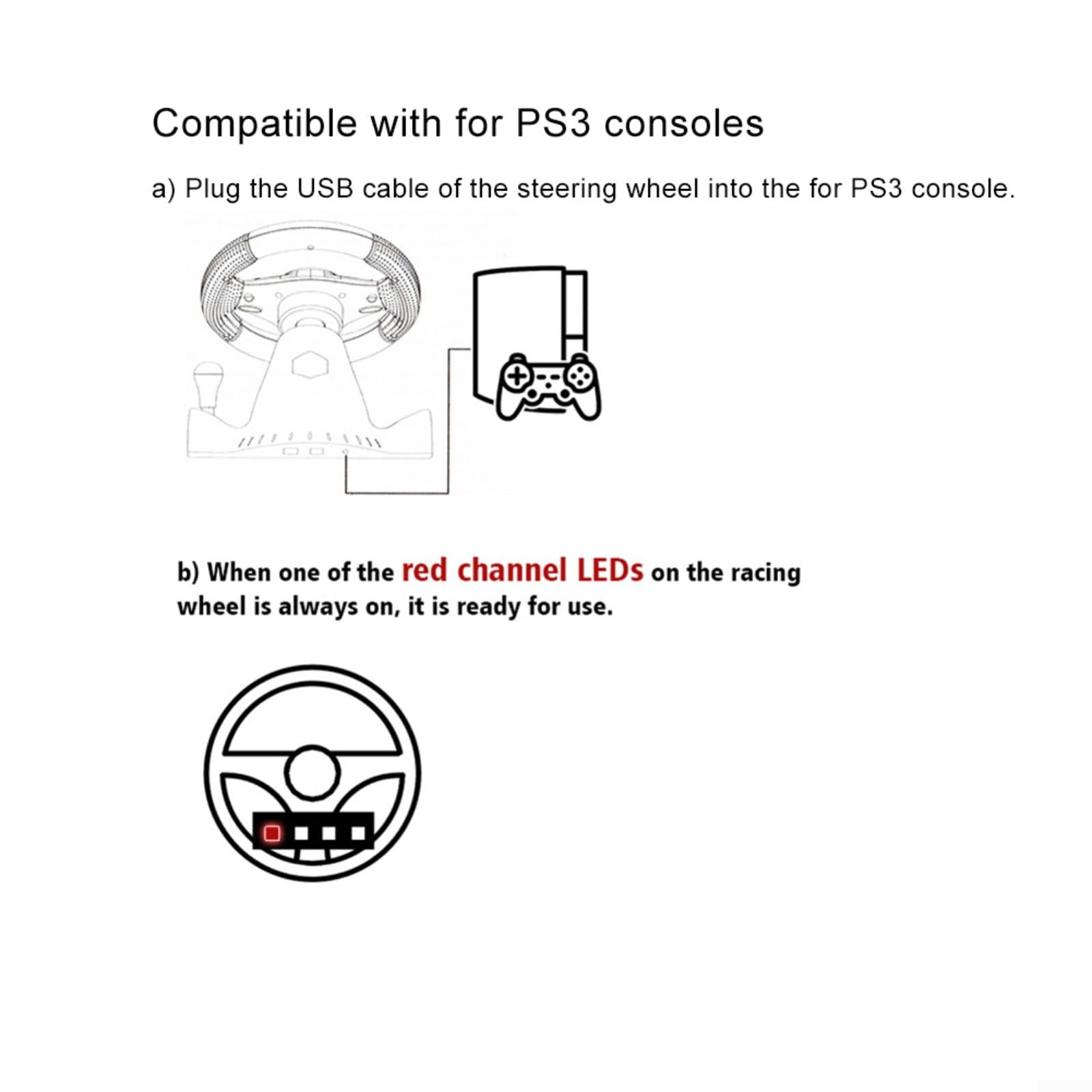 NINMORTH Volante de juego con motor de vibración y pedales, compatible con PC/PS4/Xbox/Switch para simulación de carreras (7 en 1)