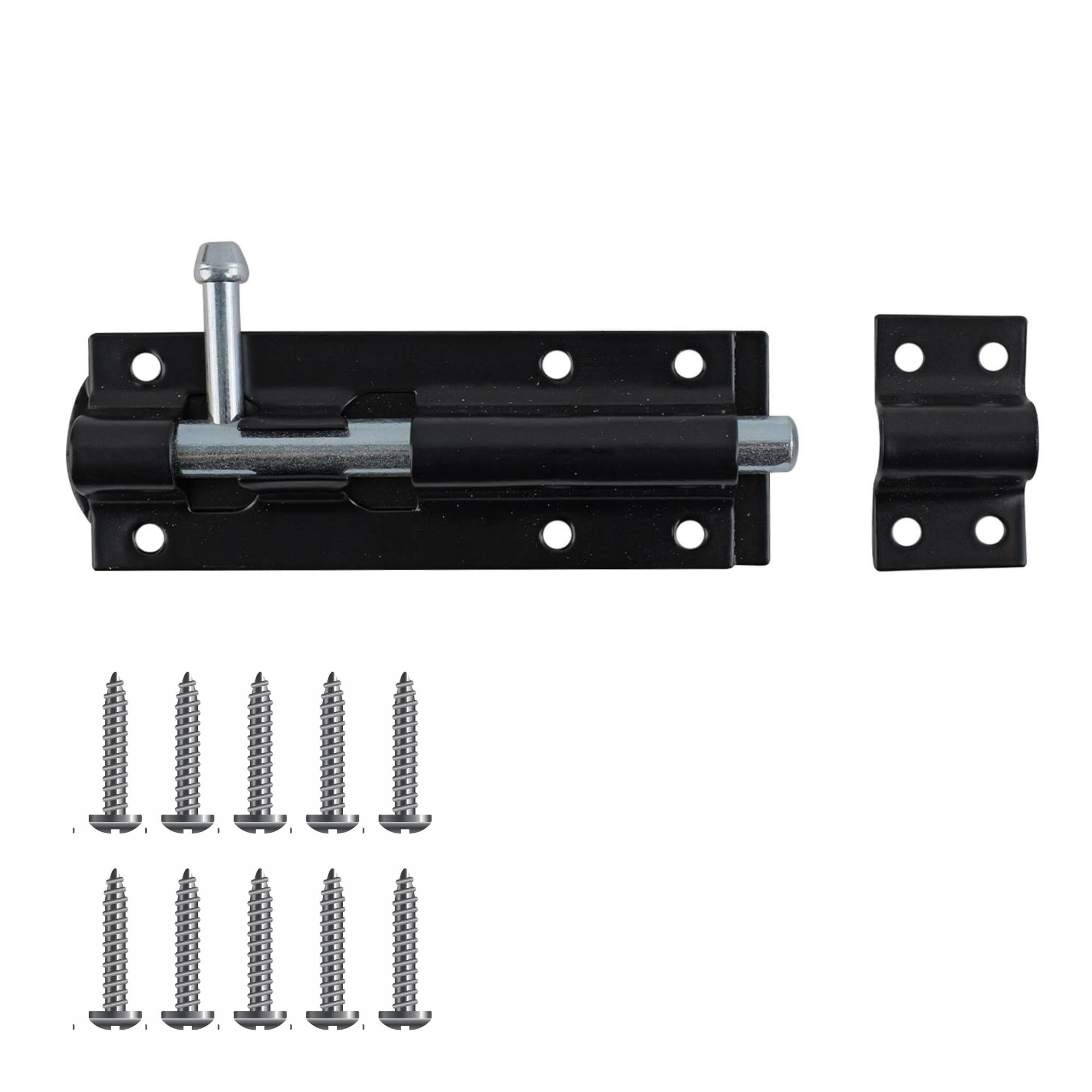 Keypak 100mm Straight Tower Bolt Security Sliding Lock, Door Gate Hardware