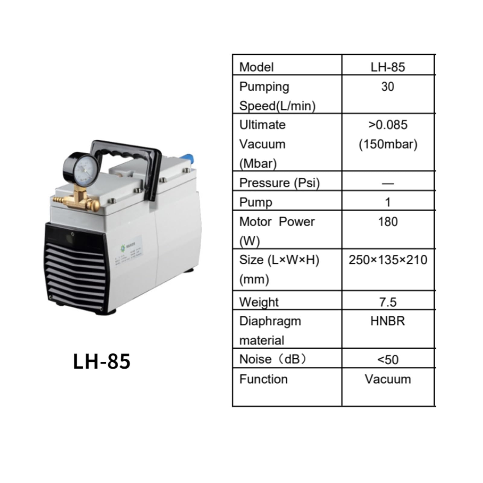 30L 60L Oilless Membran-Vakuumpumpe Chemische Vakuumpumpe Unterdruck-Laborausrüstung(LH-85)
