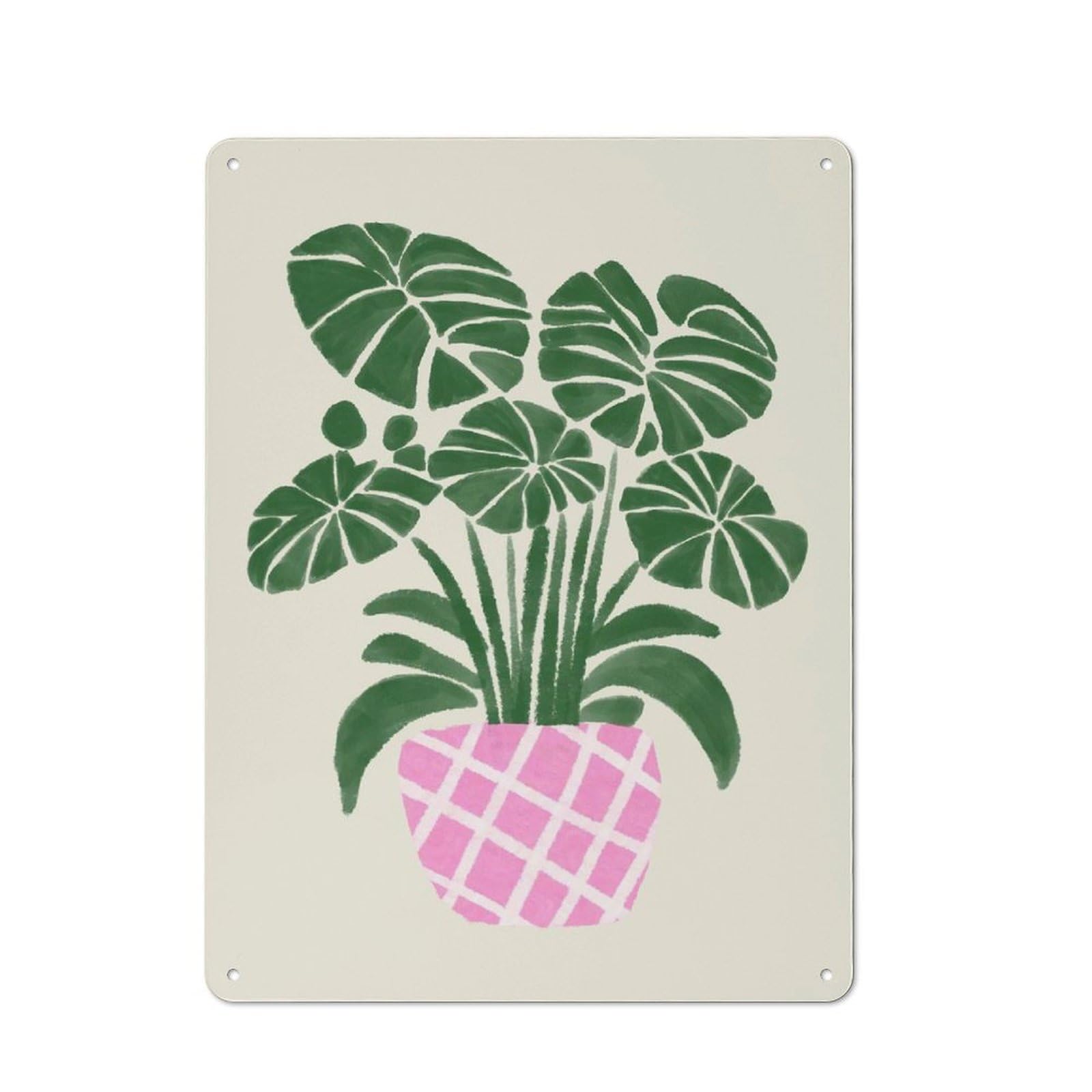 Junmoney Style-24 Shed Style Big Monstera Plant Tin Sign 40X30cm, Utility Space Decor For Greenhouse, Garden Room, Cafe Or Entryway