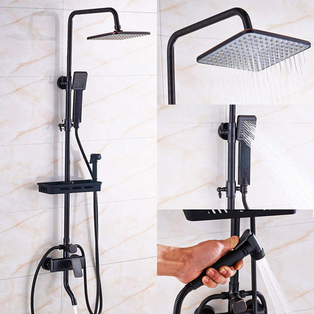 Système de douche bronze noir pour une salle de bain moderne et zen