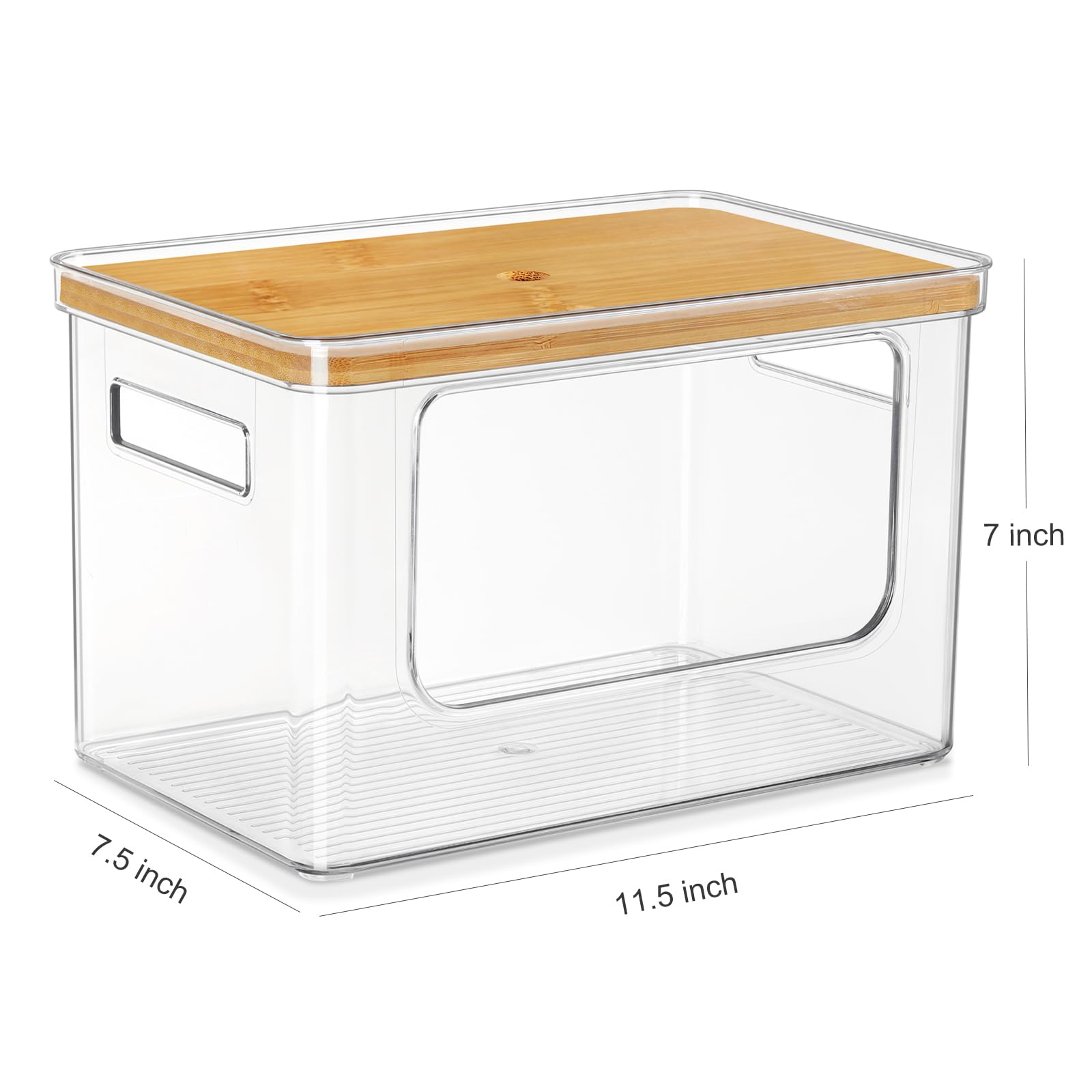 Organizzatore Impilabile Da Cucina Con Coperchio In Bambù - Cesto Per Lavanderia E Sacchetti, 2 Pezzi, Extra Large, Con Adesivo Per Parete