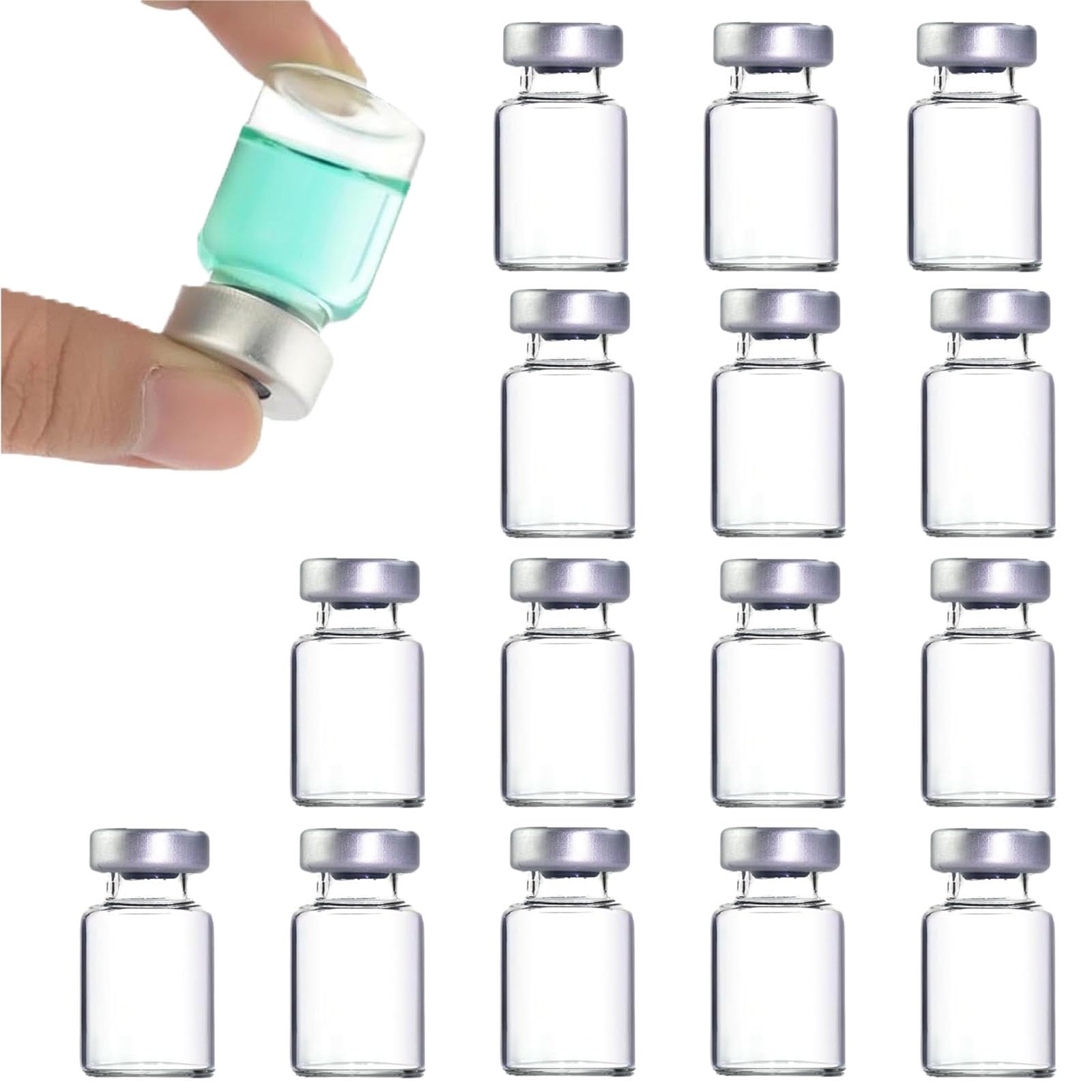 CMBXAQ 15 Pcs ​​Sealed Sample Vials​​, 3ml ​​Snap Cap Vials​​, Clear ​​Glass for Lab, Sample Storage & Scientific Use, Transparent Bottles with Tight Seal for Liquids & Powders