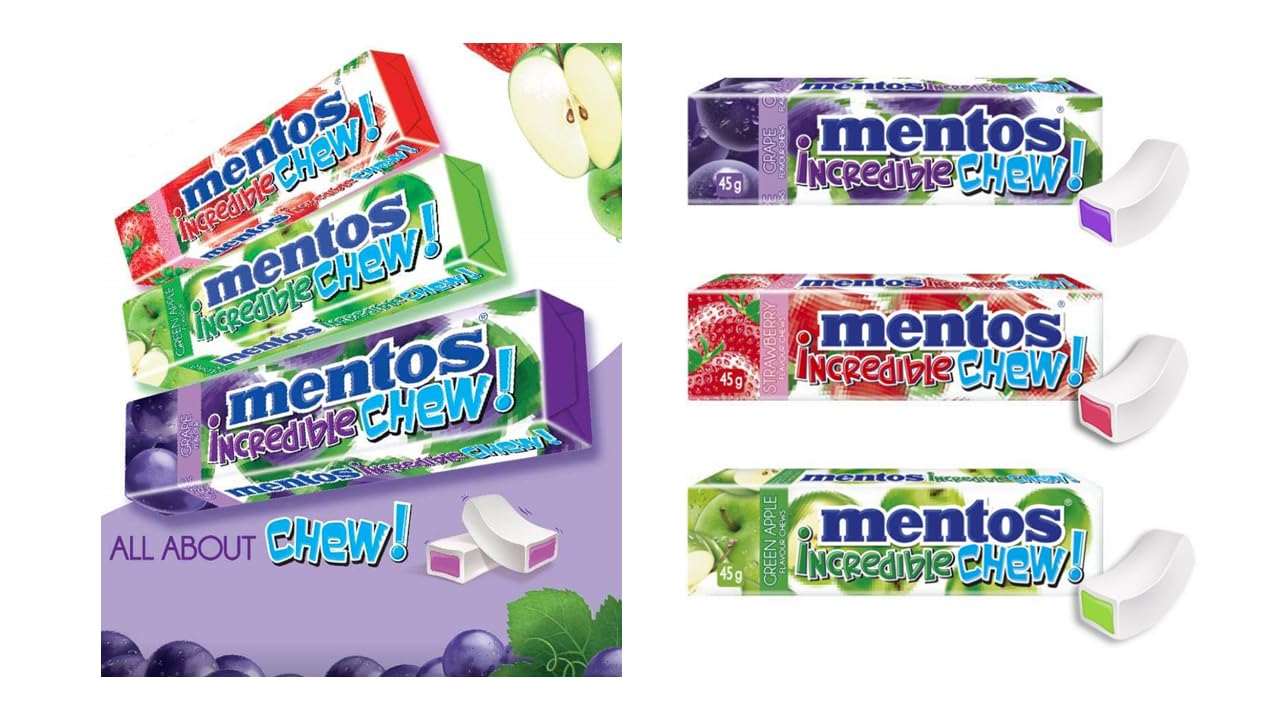 Mentos Incredible Strawberry Flavour Chew! 45g