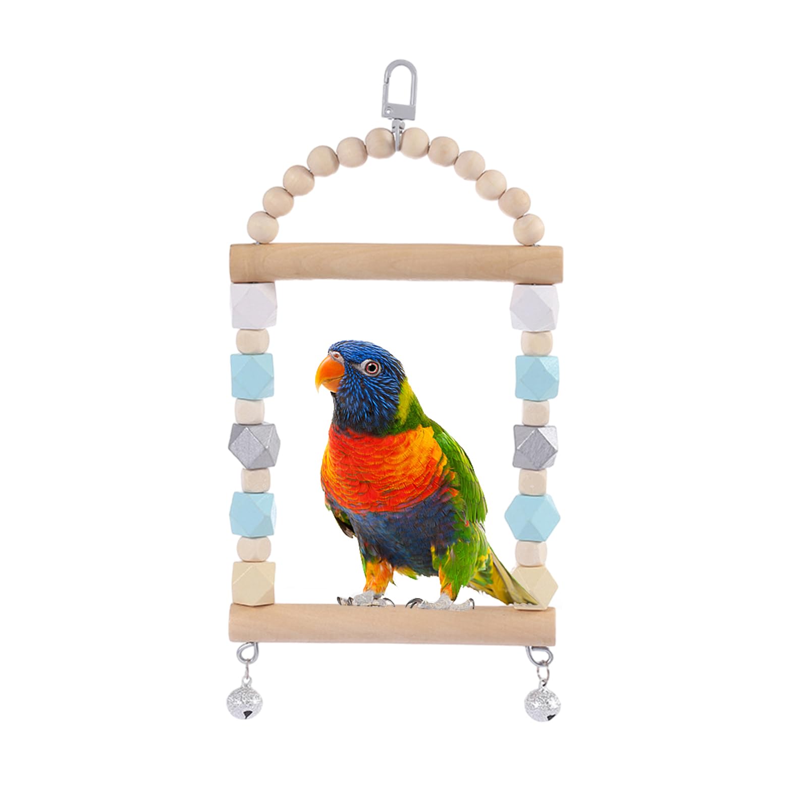 Schaukel-Sitzstange Für Kleine Vögel – Wellensittiche, Lovebirds, Aus Naturholz & Baumwollseil