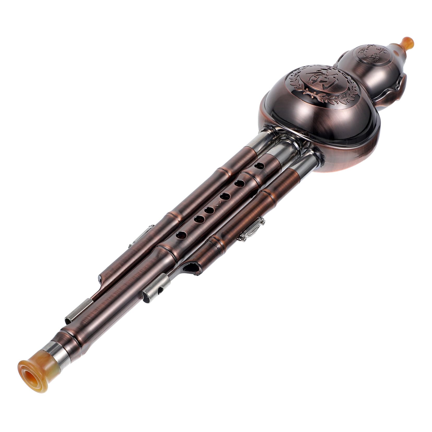 Flauta Pp Dorada de Cucurbitáceas China para Principiantes Nudo Chino, Instrumento Musical Tradicional para Practicar y Aprender Música Varios estilos