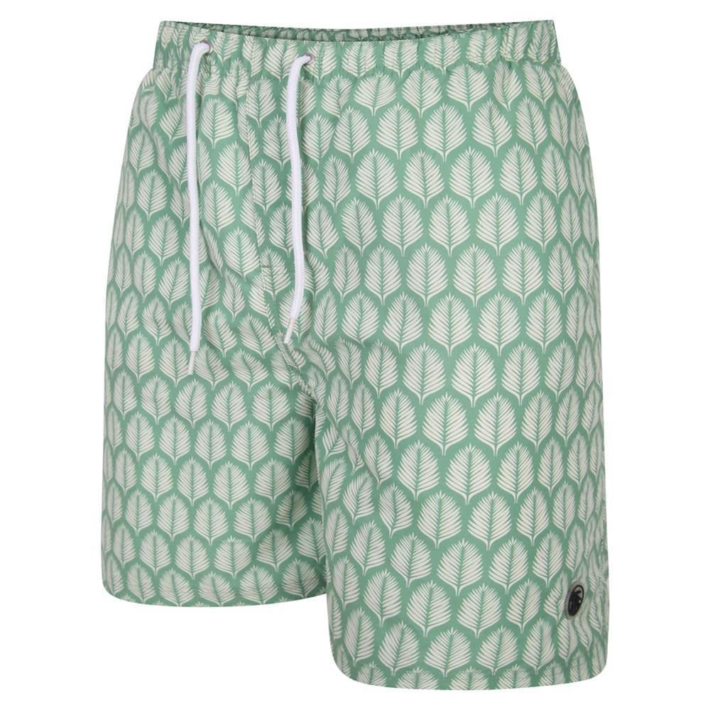 Espionage Men's Plus Size Ferin Print Swimming Short (SW080) 2XL-8XL in Green in 6XL