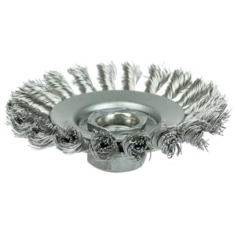 Weiler 13456 Standard Twist Knot Wire Bevel Wheel, 4 1/2" Diameter x 3/8" Width, 5/8-11 UNC, 0.014", 12500 RPM, Made in the USA