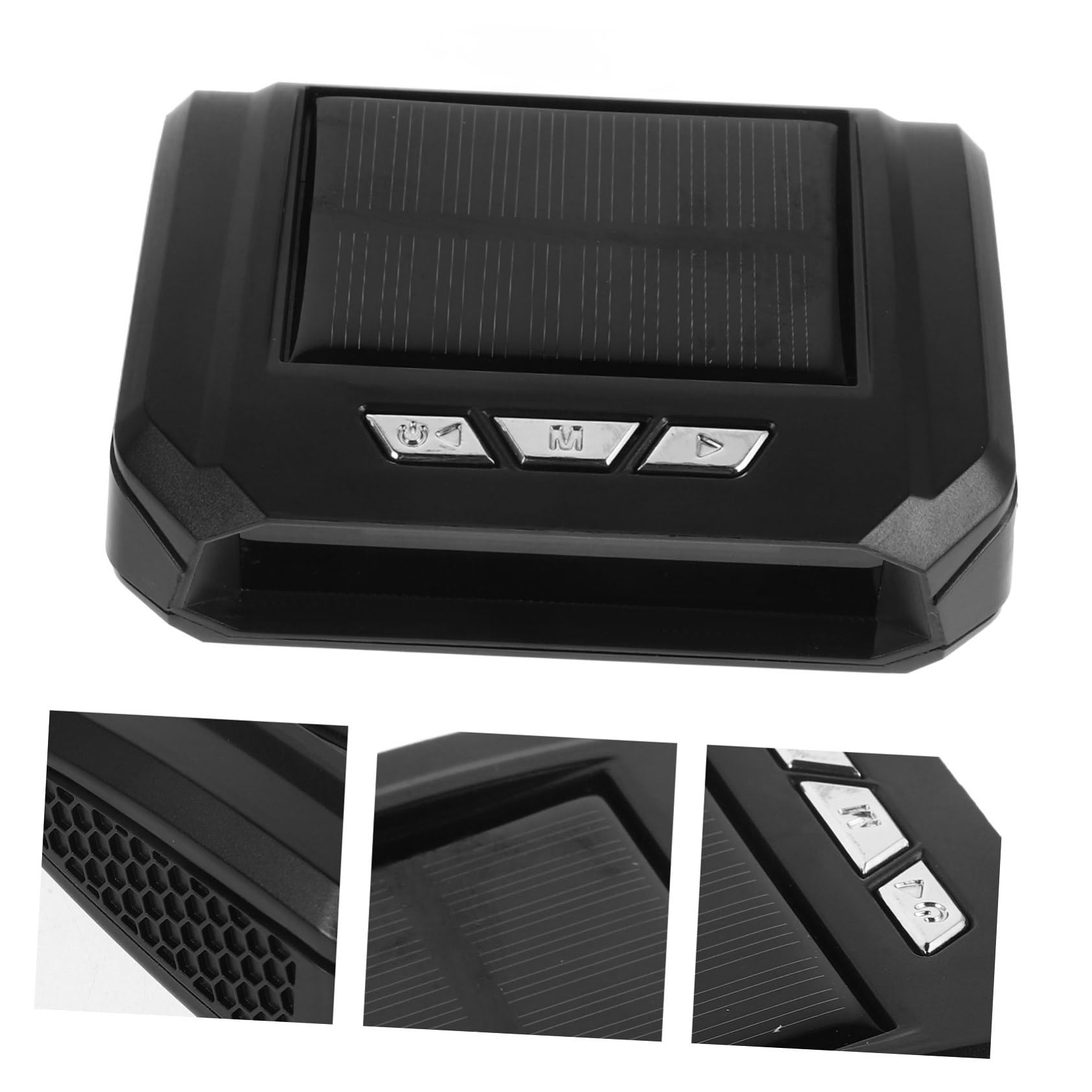 Reloj Solar Digital para Coche con Pantalla de Fecha, Hora y Temperatura, Multifuncional, Fácil Instalación, Material Abs para Salpicadero Negro