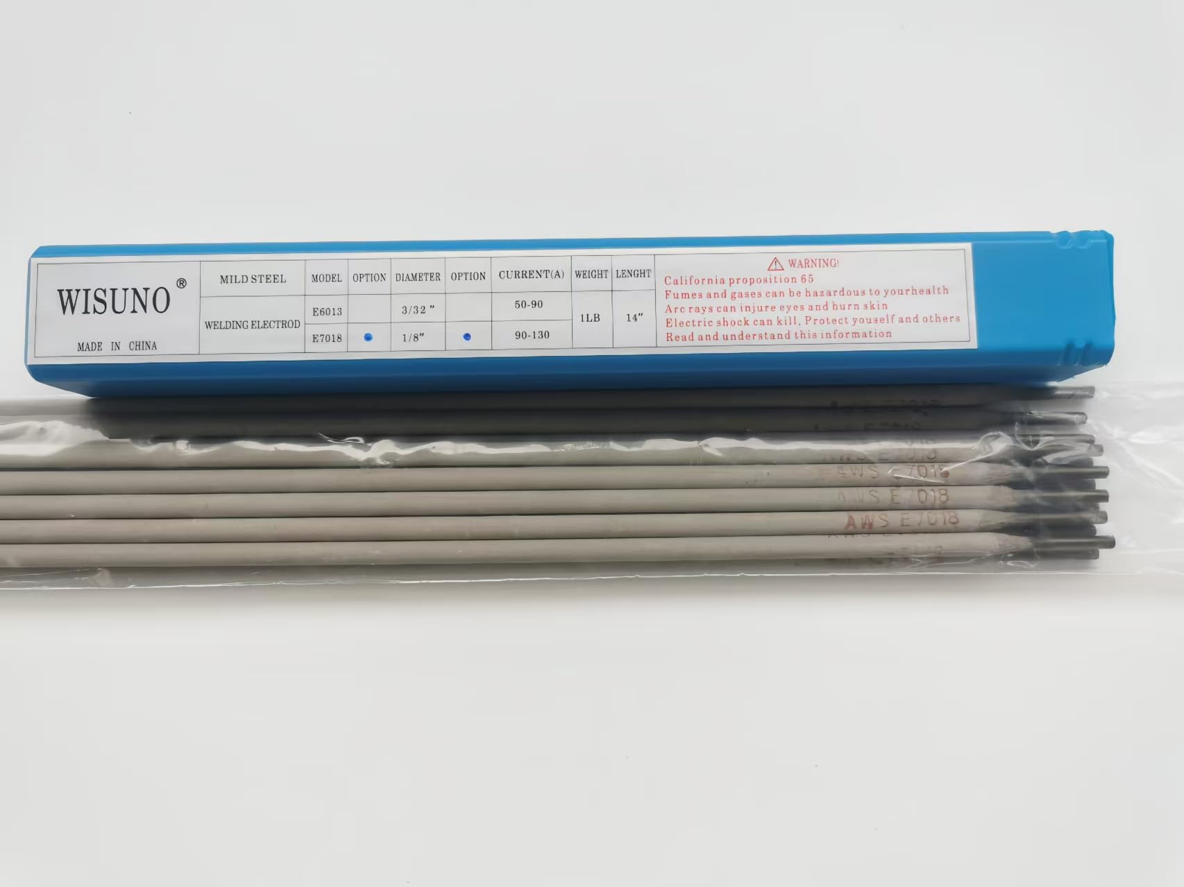 WISUNO Welding Rods,E7018 1/8'' 1LB,Carbon Steel Stick Electrodes