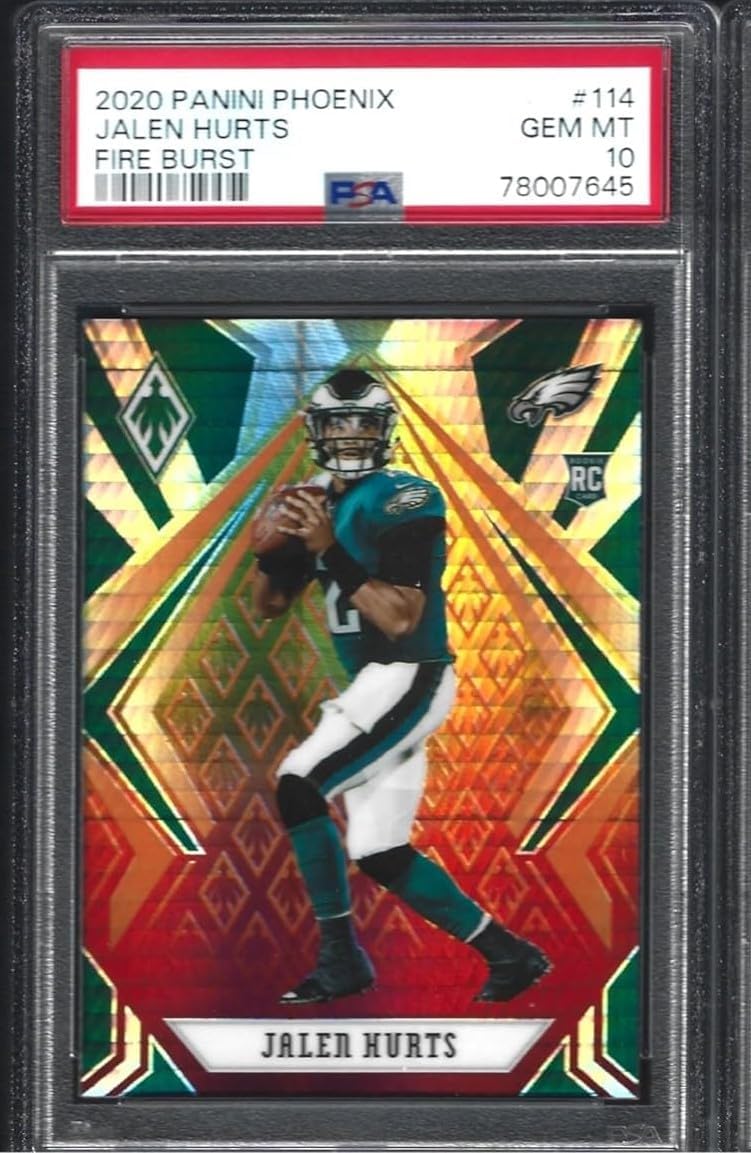 PSA 10 JALEN HURTS ROOKIE CARD PANINI FIRE BURST SHORT PRINT GRADED PSA GEM MINT 10 EAGLES SUPERSTAR QUARTERBACK
