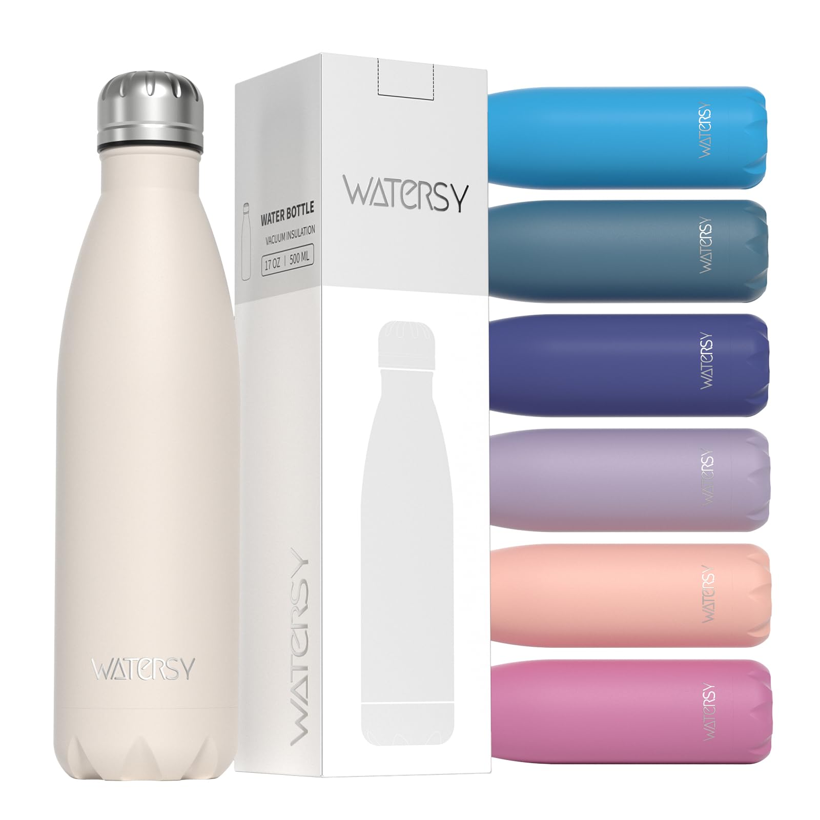 WATERSY Stainless Steel water bottles,17oz/500ml Insulated Water Bottle