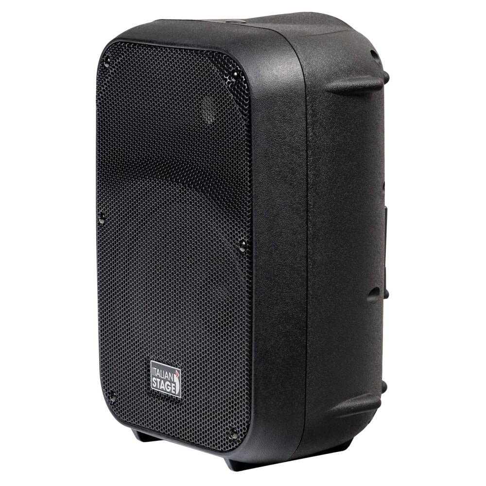 Italian Stage IS FRX08AW - Diffusore Cassa Attiva a batteria, da 60w di picco e cono da 8" con mp3 player, sd card, usb e bluetooth, Nero