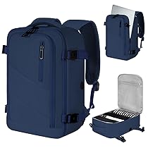 VOESLD Zaino 40x15x25 CM, Zaino da Viaggio Aereo Bagaglio a Mano Blu Scuro Porta PC Donna Uomo, Può essere Utilizzato Come Zaino Sportivo, il Tempo Libero