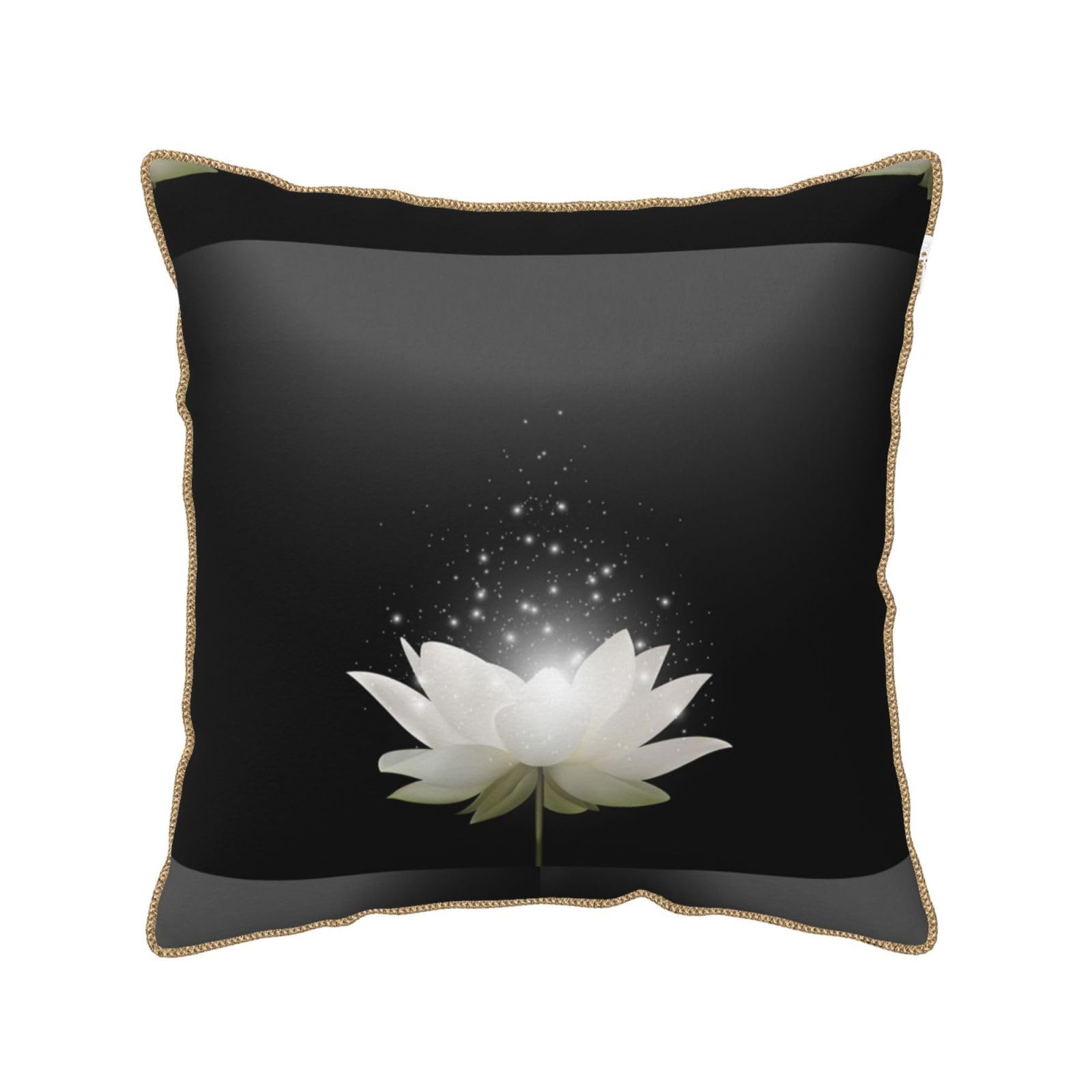 Housse de coussin velours de qualité durable au motif lotus prestigieux