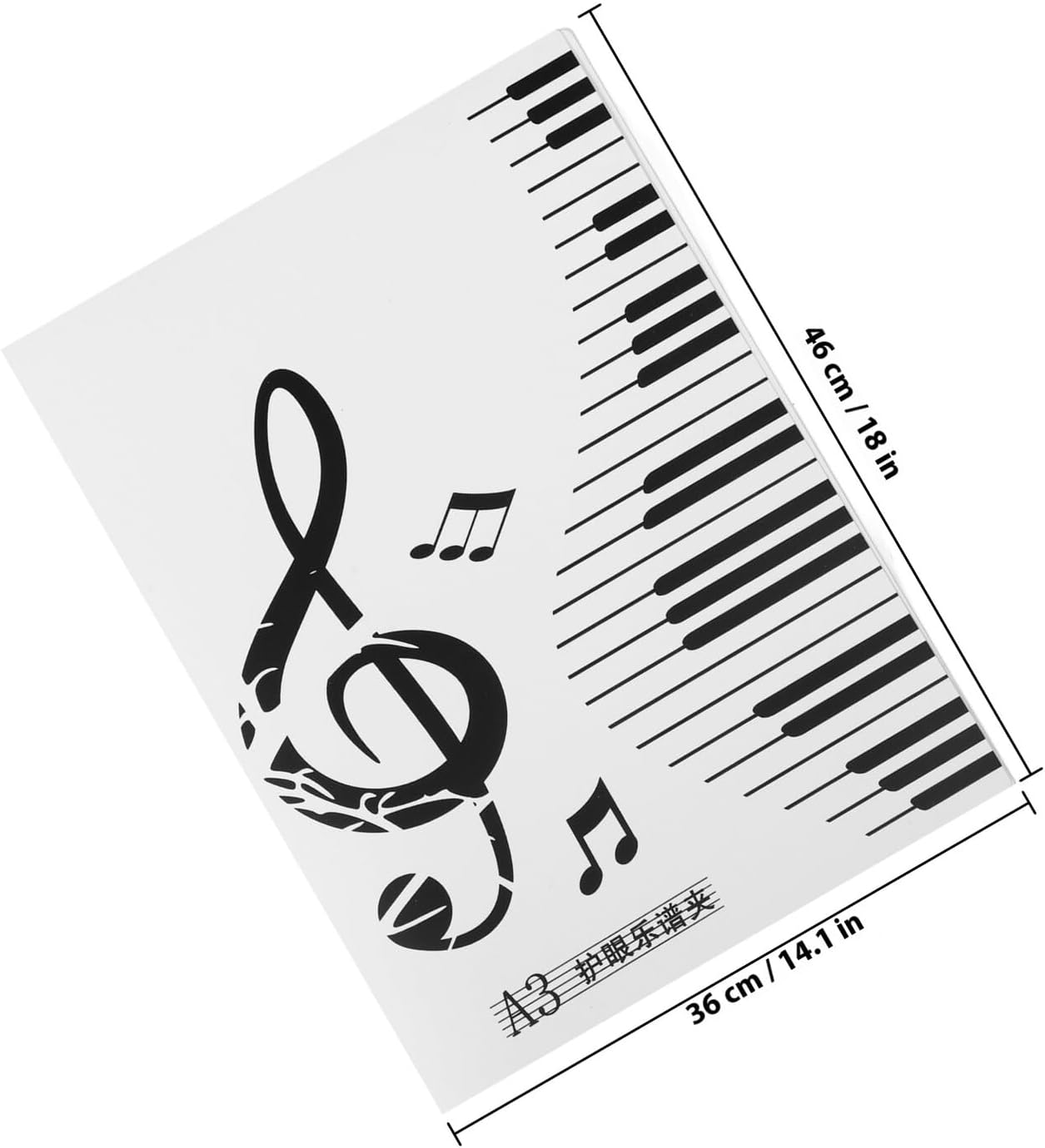 A3 Sheet Music Folder for Piano and Choir Plastic Music Flip Folder with 20-Page Capacity and Storage Organizer for Marching Band and Band Performances