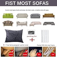 Vista 6 de Funda de sofá en forma de L, elástica y elastano en forma de L, funda para sofá de 3/2/4 asientos, funda de sofá modular, 1 pieza con correas