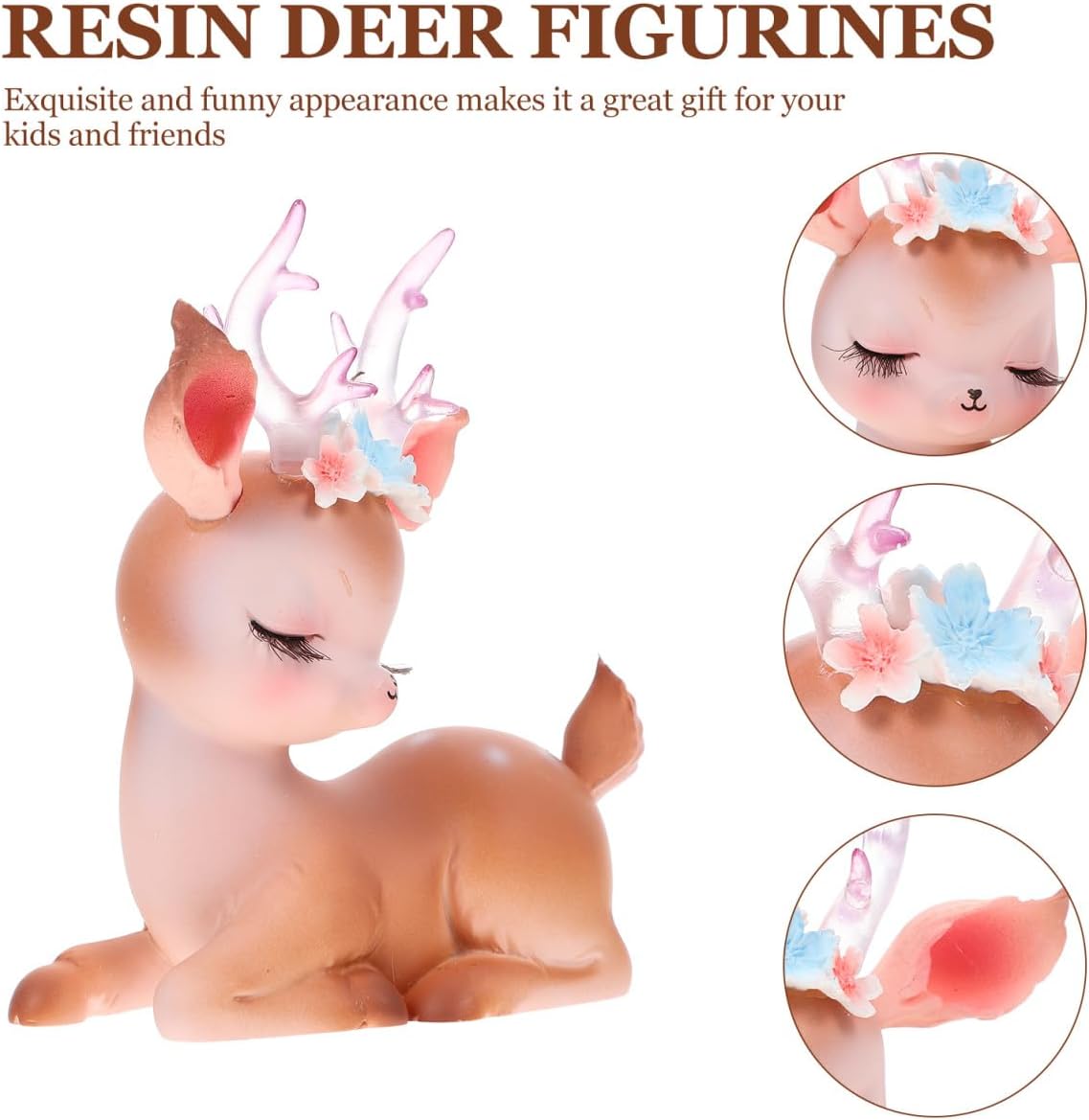 Resin Deer Figurine Xmas Creative Adorable Desk Ornament for Office Car image 3