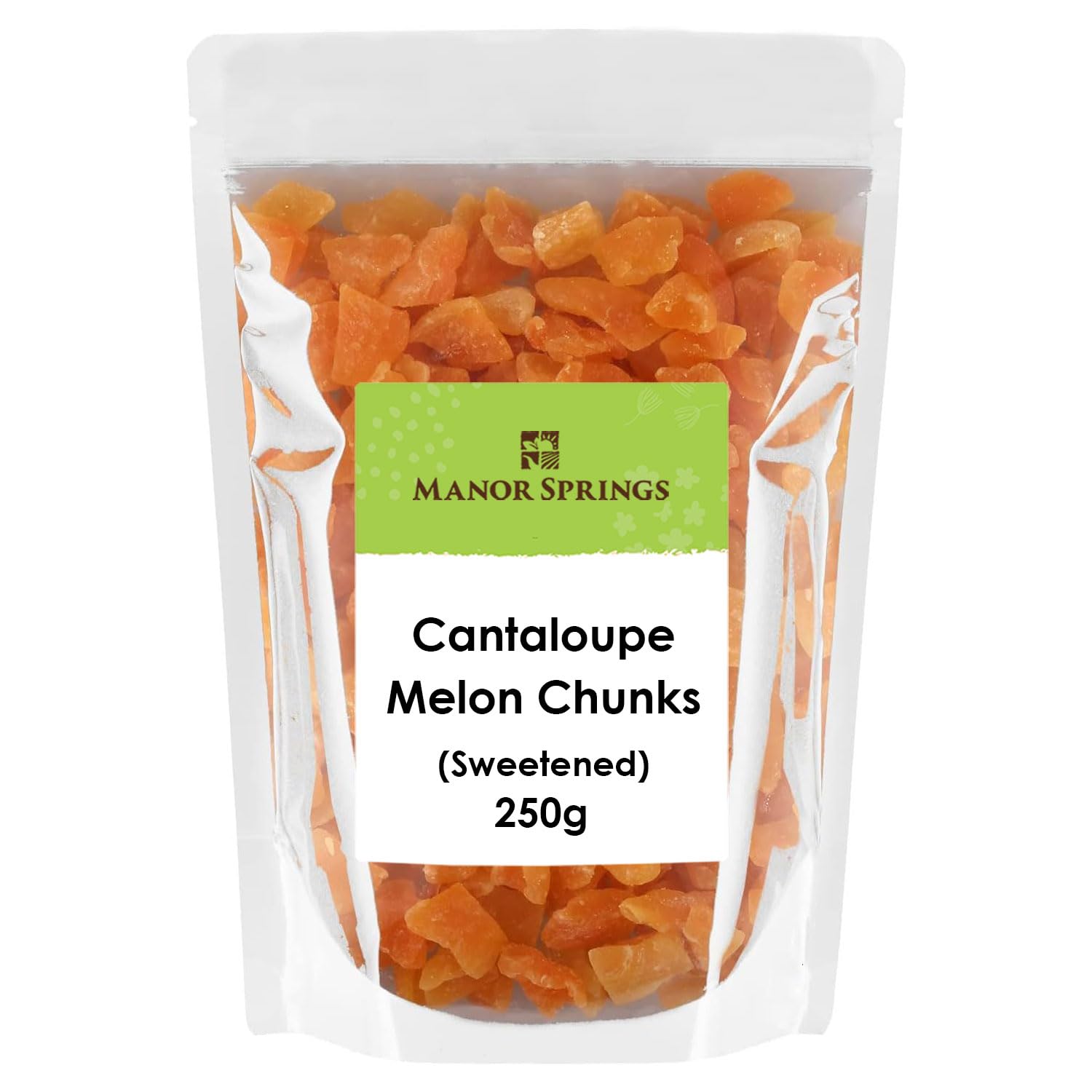 Dried Cantaloupe Melon Chunks 250g by Manor Springs