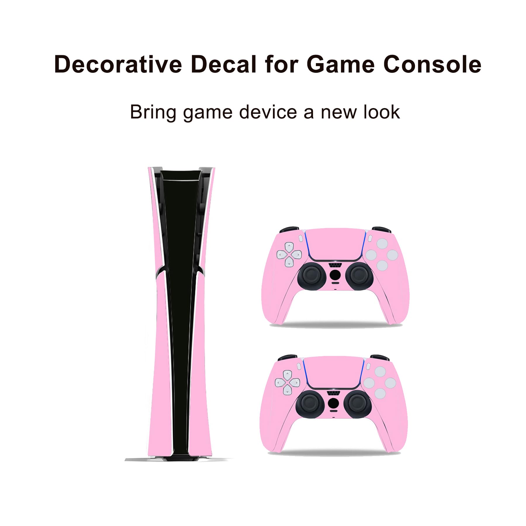 Calcomanía para PS5 Slim Digital, Cubierta de calcomanía Completa para PS5 Slim Digaital, Cubierta Protectora de Consola para PS5 Slim Digital (Rosa) | Funda protectora de vinilo para dispositivos de juego