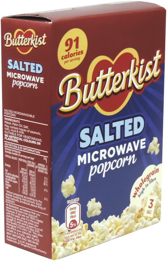 Butterkist Salted Microwave Popcorn, 3 x 70g Bags Amazon.co.uk Grocery