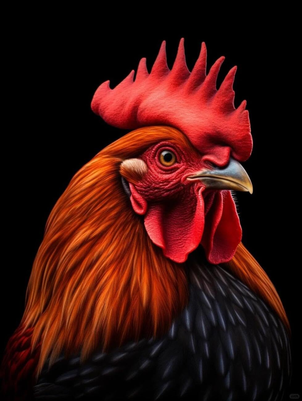 AxiangziK DIY Counted Cross Stitch Kits Rooster Portrait 11CT 80x100cm