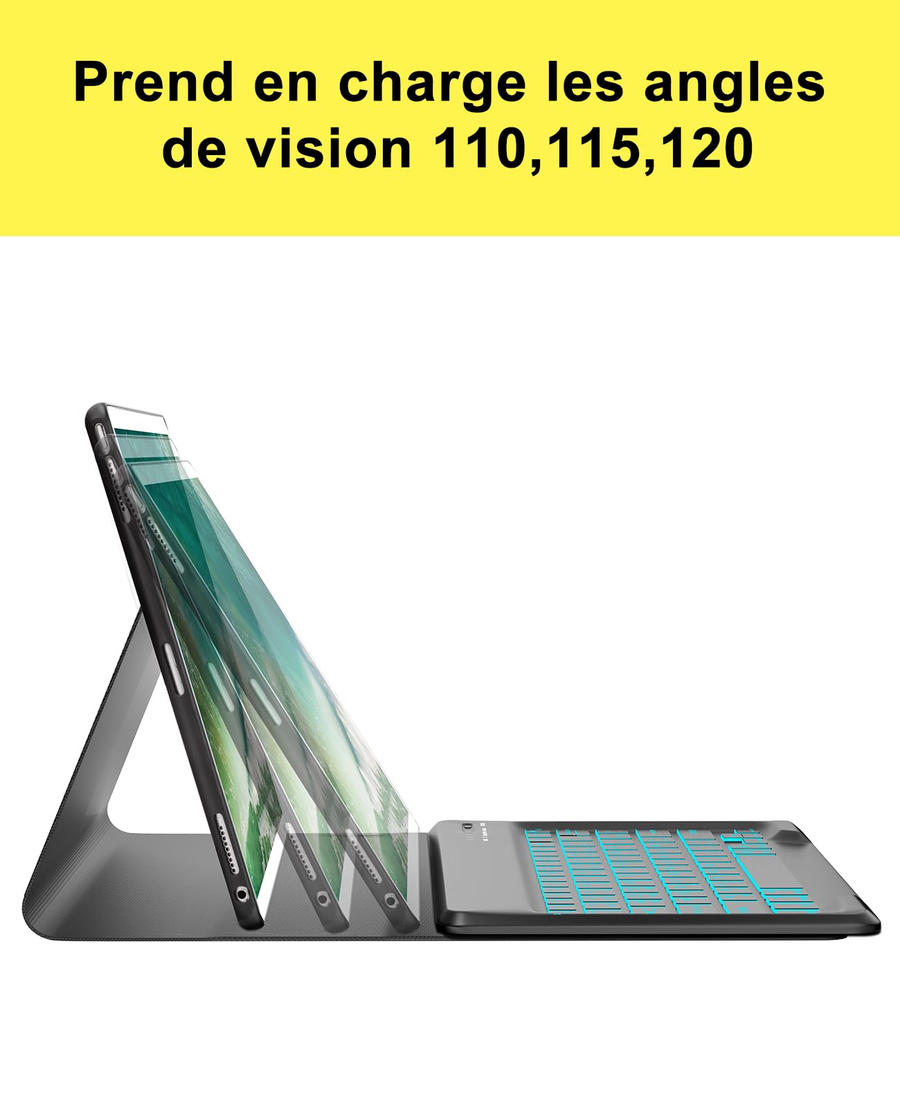 Étui Avec Clavier Amovible Pour IPad Pro 12.9" 1ère/2e Génération (2015-2017) - Bluetooth, Disposition UK, Noir