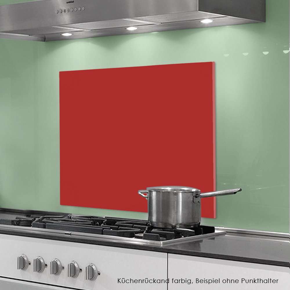 Paraschizzi - Pannello in Vetro di Protezione per Cucina (Cristallo di Sicurezza) - Motivo Arancione - Formato 50 x 60 cm - Lastra di Vetro con Fori, Montaggio con 4 fissaggi Points (Inclusa)