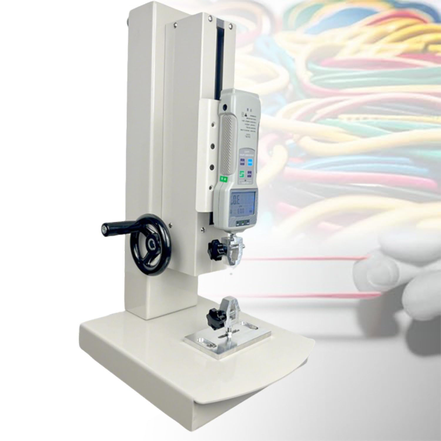 GLBMXDD Digital Force Gauge, Digital Pull Force Tester Wire Harness Terminal Tensile Force Testing, Travels Crank Vertical Tensile Test Bench for Textiles, Sports,hardware accessories 1000N