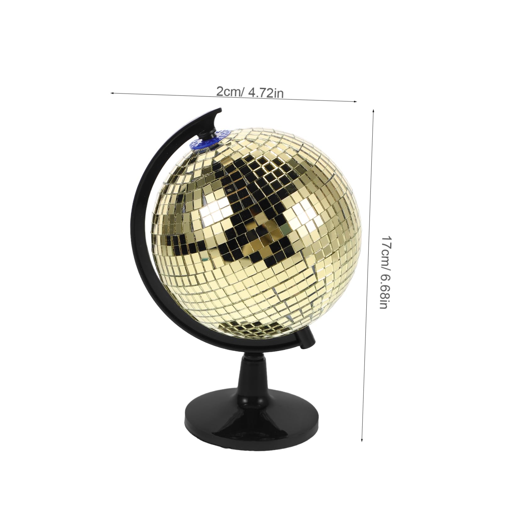 PERSELOSO Golden Disco Globe Rotating Reflective Table Decor for Office Home Party Unique Creative Desk Ornament with Flare Effect Stylish Aesthetic