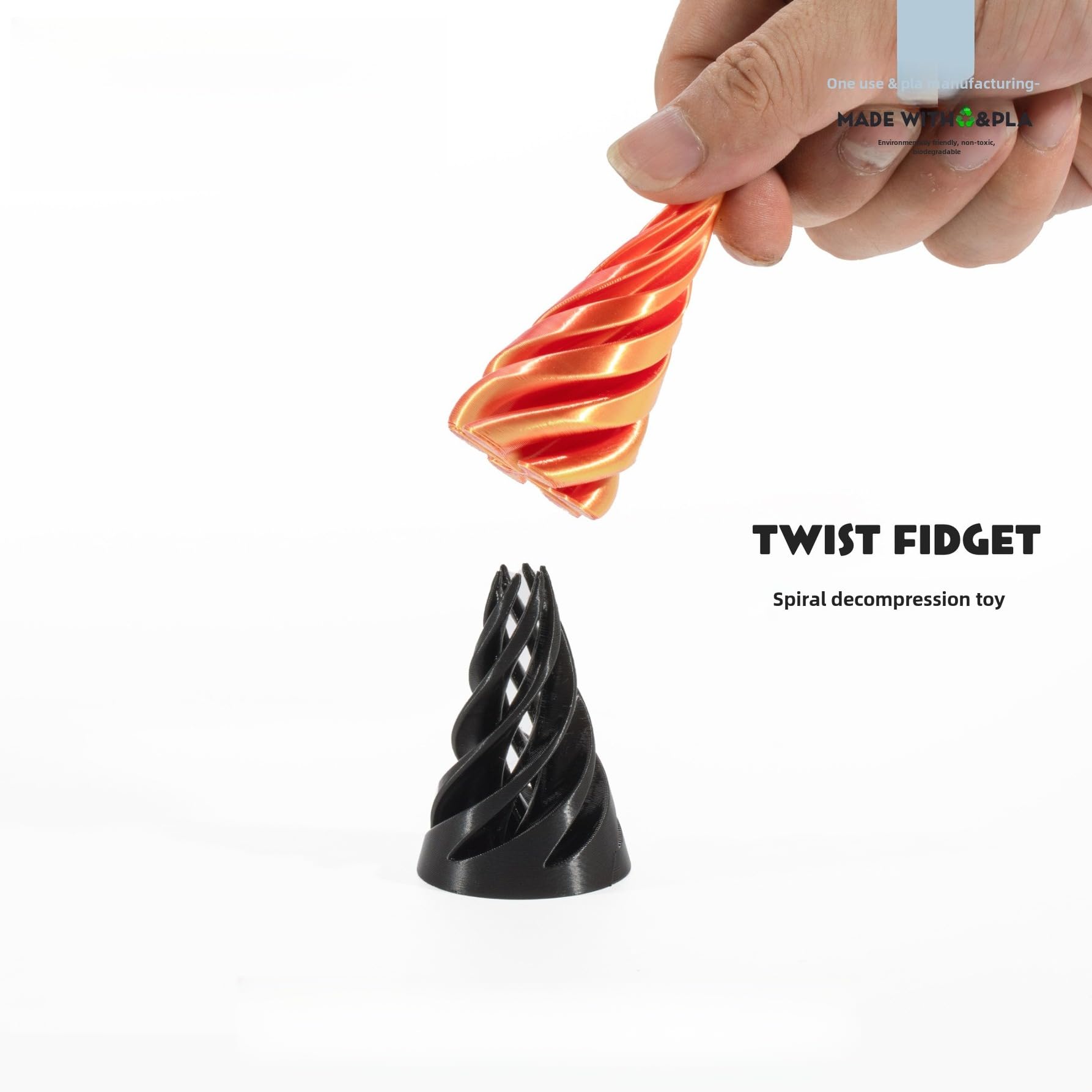 6 Cônes Spiralés Impossibles – Jouet Anti-stress Imprimés 3D – Design Illusion D'optique – Pour Bureau, Enfants, Adultes – Cadeau Créatif