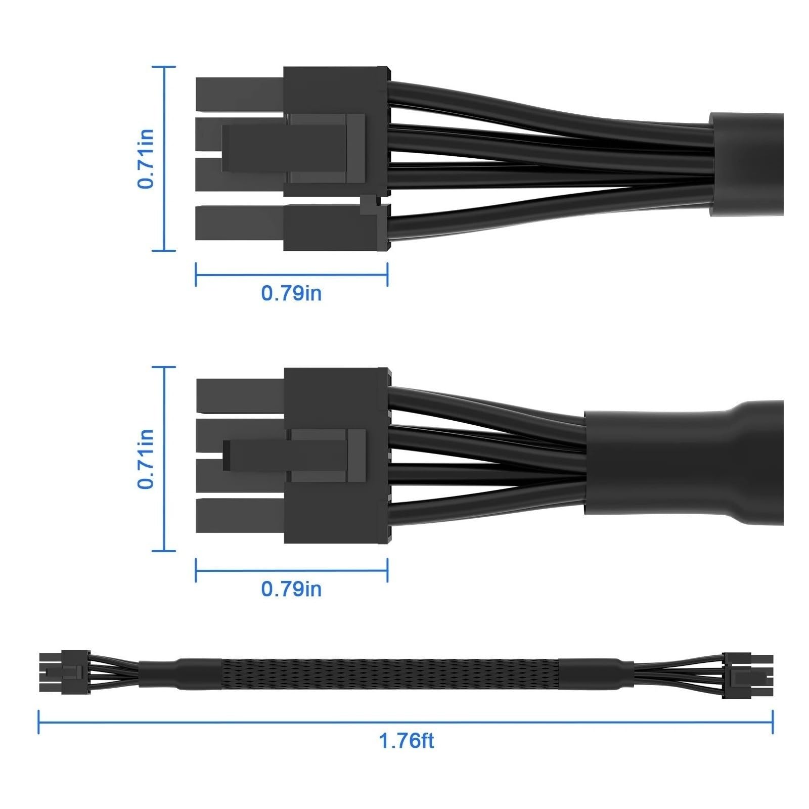 Generico Cavo GPU PCI‑E da 8 pin a (6+2) 60 cm 18 AWG
