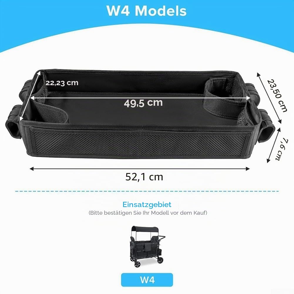 Funktionales Snack-Tablett für Wagen mit intelligenten Aufbewahrungsmöglichkeiten (L)