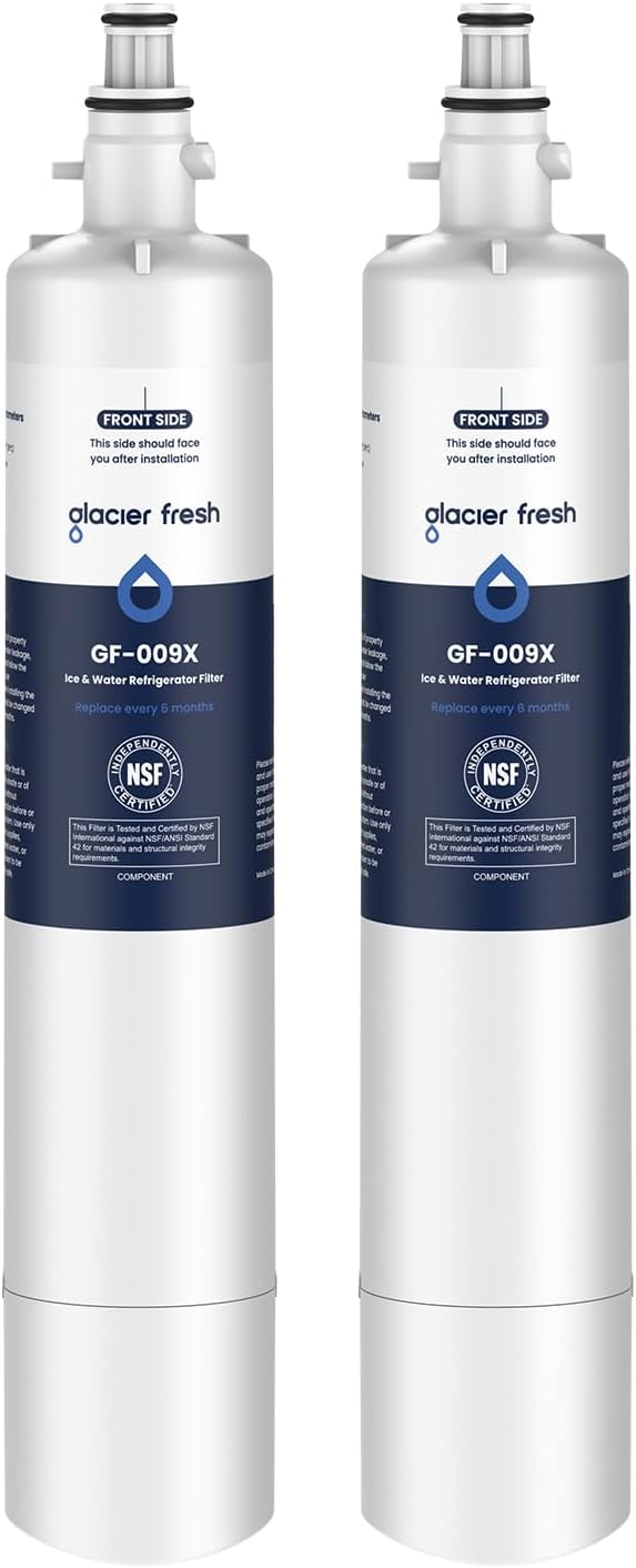 GLACIER FRESH Replacement for RPWFE, RPWF (Built-in CHIP) Refrigerator Water Filter, Compatible with GFE28GYNFS, GFE28GELDS, PFE28KELDS, PFE28KYNFS, GFD28GELDS, PWE23KELDS, PWE23KMKES, 2 Pack 2 Count (Pack of 1)