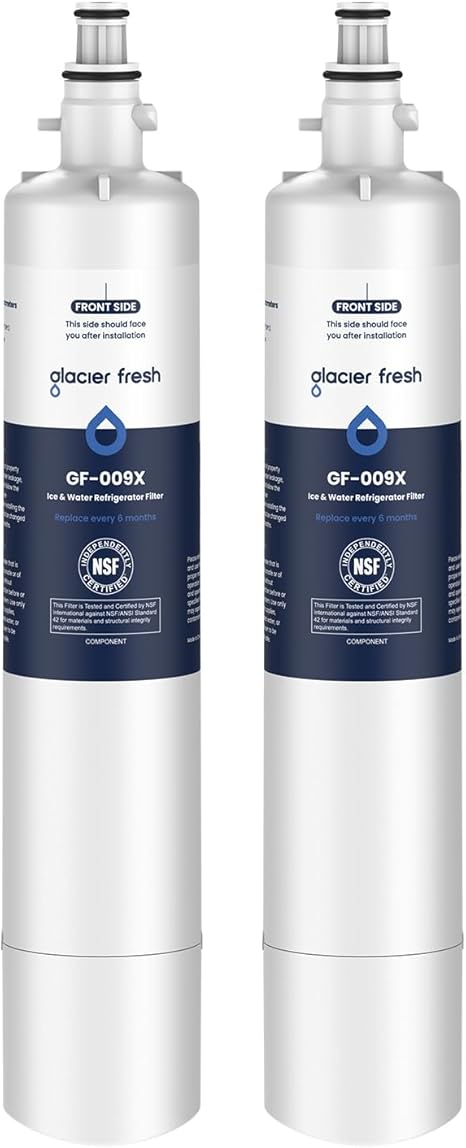 GLACIER FRESH Replacement for RPWFE, RPWF (Built-in CHIP) Refrigerator Water Filter, Compatible with GFE28GYNFS, GFE28GELDS, PFE28KELDS, PFE28KYNFS, GFD28GELDS, PWE23KELDS, PWE23KMKES, 2 Pack