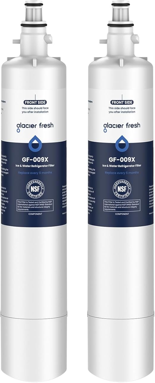 GLACIER FRESH Replacement for RPWFE, RPWF (Built-in CHIP) Refrigerator Water Filter, Compatible with GFE28GYNFS, GFE28GELDS, PFE28KELDS, PFE28KYNFS, GFD28GELDS, PWE23KELDS, PWE23KMKES, 2 Pack